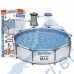 Басейн с мет. конструкция, семеен, сглобяем, 305x76см, Bestway 56408 Steel Pro Max, с филтърна помпа