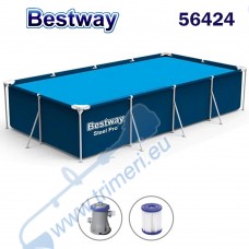 Басейн с конструкция + филтърна помпа Bestway 56424 Steel Pro, 400x211x81см, 5700 л