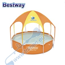 Басейн детски сглобяем Bestway 56432 Steel Pro, 244x51см, с мет. конструкция с покривало тип сенник