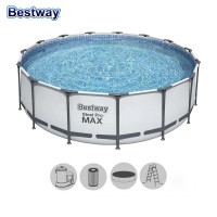 Басейн с мет. конструкция Bestway 56438 Steel Pro Max, 457х122см, с филтър, стълба и покривало