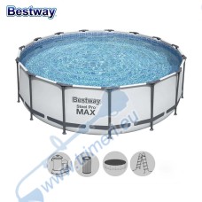 Басейн с мет. конструкция Bestway 56438 Steel Pro Max, 457х122см, с филтър, стълба и покривало