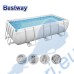Басейн с мет. конструкция, Bestway 56441 Power Steel Frame, 404x201x100см, с филтър, стълба и диспенсър