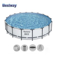 Басейн с мет. конструкция Bestway 56462 Steel Pro Max, 549х122см, с филтър, стълба и покривало