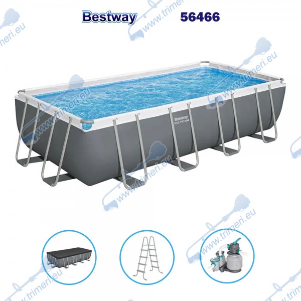 Сглобяем басейн с конструкция Bestway 56466, 549x274x122см, с филтърна помпа, стълба, покривало