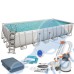 Басейн с мет. конструкция Bestway 56475 Power Steel, 732x366x132см, с филтър, стълба, покривало и диспенсър