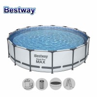 Басейн с мет. конструкция Bestway 56488 Steel Pro с филтър, стълба и покривало, 457x107см