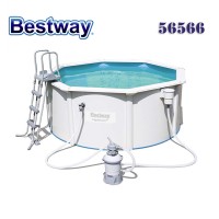 Басейн с твърди стени 300x120см, Bestway 56566 Hydrium, с филтърна помпа, стълба и подложка