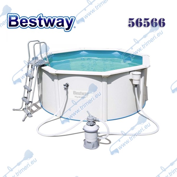 Басейн с твърди стени 300x120см, Bestway 56566 Hydrium, с филтърна помпа, стълба и подложка