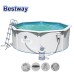 Басейн с твърди стени, Bestway 56574 Hydrium Steel, 360x120см, с монтиран скимер + филтър, стълба и покривало