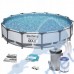 Басейн с мет. конструкция Bestway 56595 Steel Pro, 427x84см, с филтърна помпа