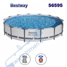 Басейн с мет. конструкция Bestway 56595 Steel Pro, 427x84см, с филтърна помпа