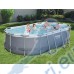 Басейн с мет. конструкция, Bestway 56620 Power Steel Frame Oval, 424x250x100см, с филтър, стълба и диспенсър