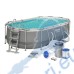 Басейн с мет. конструкция, Bestway 56620 Power Steel Frame Oval, 424x250x100см, с филтър, стълба и диспенсър