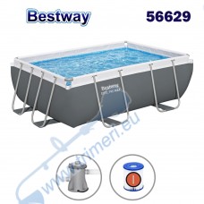 Басейн с мет. конструкция, Bestway 56629 Power Steel, 282x196x84см, с филтърна помпа