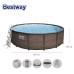 Басейн с мет. конструкция ратан Bestway 56664 Power Steel Deluxe, с филтър, стълба, подложка и покривало, 427x107см Басейн с мет. конструкция ратан Bestway 56664 Power Steel Deluxe, с филтър, стълба, подложка и покривало, 427x107см