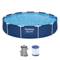Сглобяем басейн 366x76см, Bestway 56681 Steel Pro - с филтърна помпа