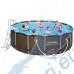 Басейн ратан с филтърна помпа и стълба Bestway 56709 Framed pool Round Brown, 366х100см
