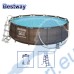Басейн ратан с филтърна помпа и стълба Bestway 56709 Framed pool Round Brown, 366х100см
