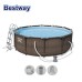 Басейн ратан с филтърна помпа и стълба Bestway 56709 Framed pool Round Brown, 366х100см
