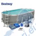 Басейн с мет. конструкция Bestway 56710 Power Steel, 549x274x122см, с филтър, стълба, покривало и диспенсър