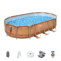 Басейн с метална конструкция 610x366x122см, Bestway 56719 Steel Pro MAX - с филтърна помпа и стълба