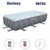 Басейн с конструкция, сглобяем, сив ратан, 404x201x100см, Bestway 56721 Power Steel, с филтърна помпа и стълба