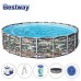 Басейн сглобяем с мет. конструкция Bestway 56889 Power Steel, 671x132см, с диспенсър, филтър, стълба и покривало