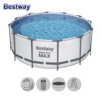 Басейн с мет. конструкция Bestway 56950 Steel Pro Max, 427x107см, с филтър, стълба и покривало