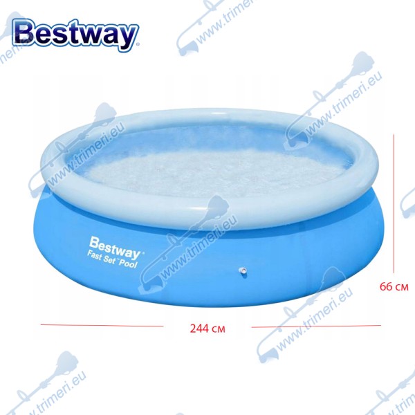 Басейн детски надуваем Bestway 57265 Fast Set Pool, 244x66см, 2300л