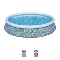 Надуваем басейн с ринг 457x84см, Bestway 57313 Fast Set - с филтърна помпа