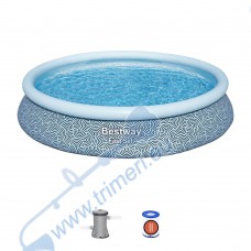 Надуваем басейн с ринг 457x84см, Bestway 57313 Fast Set - с филтърна помпа
