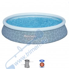 Надуваем басейн 396x84 см, Bestway 57376 Fast Set - с филтърна помпа