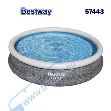 Басейн с надуваем ринг, имитация на сив ратан, 366x76см, Bestway 57443 Fast Set, 5377 литра