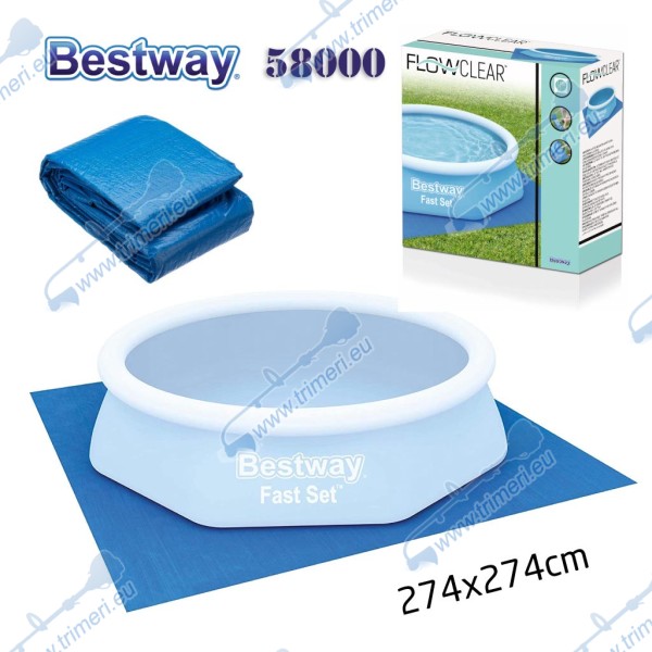 Подложка за басейн с диаметър до 244см, Bestway 58000 Flowclear, 274x274см
