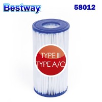Филтър картушен тип III (A/C) за филтърна помпа 58389, 10.6x20.3см, Bestway 58012