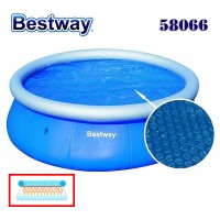 Покривало соларно за басейн с диаметър до 549 см, Bestway 58066 Flowclear, 455см