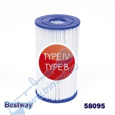 Филтър картушен, тип IV, за филтърна помпа модел 58391, 25.3x14см, Bestway 58095