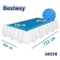 Покривало соларно за басейни с дължина до 732 см, Bestway 58228 Flowclear, 671x336см