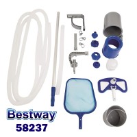 Комплект за почистване на басейн Bestway 58237 FlowClear Deluxe, с подочистачка, скимер, мрежа