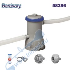 Филтърна помпа / филтрираща система за басейни, Bestway 58386 Flowclear, 32W, 3028 л/ч.