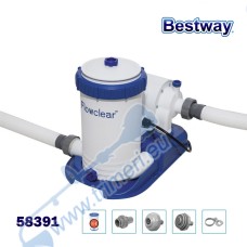 Филтърна помпа / филтрираща система за басейни, Bestway 58391 Flowclear, 350W, 9463 л/час