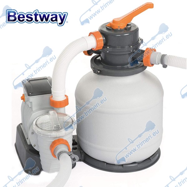 Филтърна помпа, пясъчна, за басейни, Bestway 58497 Flowclear, 230W, 5678 л./ч.