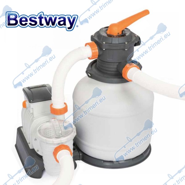 Филтърна пясъчна помпа за басейни, Bestway 58499 Flowclear, 280 W, 7571 л/ч