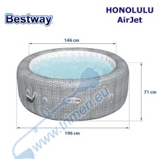 Джакузи надуваемо сив ратан, Bestway 60019 Honolulu AirJet Lay-Z-Spa, 196x71см