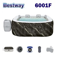 Надуваемо джакузи 180x66см, Bestway 6001F Lay-Z-Spa Hollywood Luxe, с филтърна система, дозатор, покривало, облегалки, LED светлини