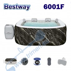 Надуваемо джакузи 180x66см, Bestway 6001F Lay-Z-Spa Hollywood Luxe, с филтърна система, дозатор, покривало, облегалки, LED светлини