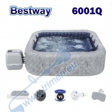 Джакузи надуваемо, 230x71 см, Bestway 6001Q Lay-Z-Spa San Francisco Pro 7, с филтърна система, дозатор, възглавници, покривало, LED светлини