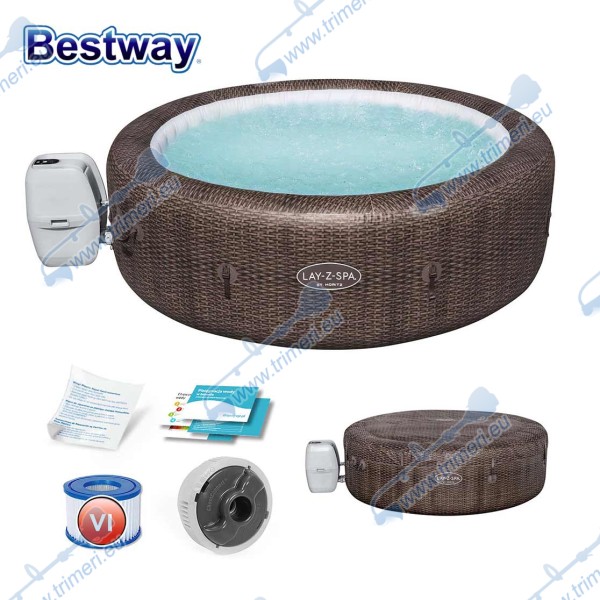 Джакузи надуваемо с имитация на ратан, 216 x 71 см, 1190 л., Bestway 60023 Lay-Z-Spa