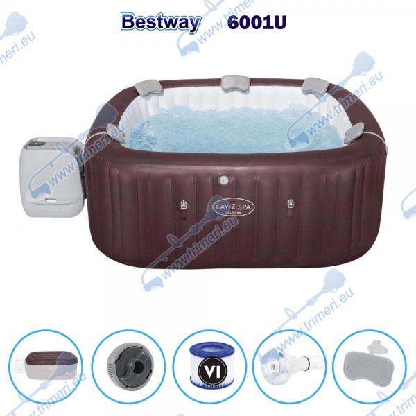 Надуваемо джакузи Bestway 6001U Lay-Z-Spa Maldives Smart HydroJet Pro 7, 201x80 см