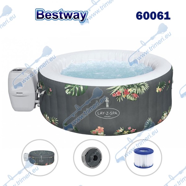 Джакузи надуваемо, 170x66см, Bestway 60061 Aruba AirJet, Lay-Z-Spa, с филтърна система и диспенсър